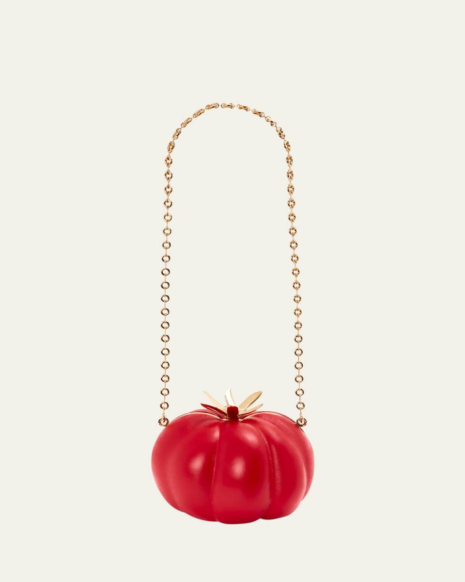x Paula's Ibiza Tomato Clutch Bag in Napa Leather